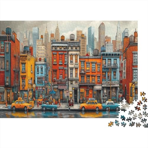 New York 300 Stück Puzzles Amerika Impossible Puzzle Schwer Für Erwachsene Lernspiel Spielzeug Geschenk Schöne Geschenkverpackung Premium Quality Mehrfarbig 300pcs (40x28cm) von lihuogongsio