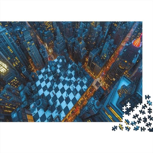 New York City 300 Stück Puzzles Für Erwachsene Schachbrett Lernspiel Herausforderung Lernspiel Spielzeug Geschenk Stress Abbauen Lernspiel Spielzeug Geschenk Farbig 300pcs (40x28cm) von lihuogongsio