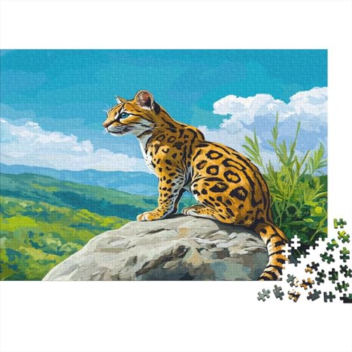 Ocelot Puzzle 300 Teile Puzzle Für Erwachsene Luchs Stress Abbauen Familien-Puzzlespiel DIY Kreative Unterhaltung Schöne Geschenkidee Kräftigen Farben 300pcs (40x28cm) von lihuogongsio