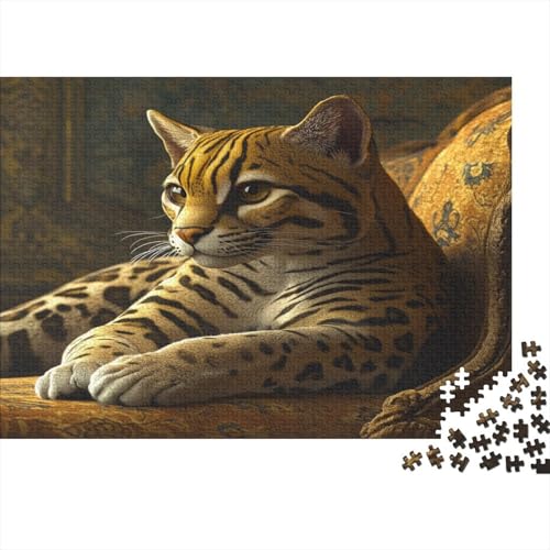 Ocelot Puzzle 300 Teile Puzzle Teilige Luchs Spielepuzzles Für Die Ganze Familie Brain Challenge Raumdekoration Lernspiel Spielzeug 300pcs (40x28cm) von lihuogongsio