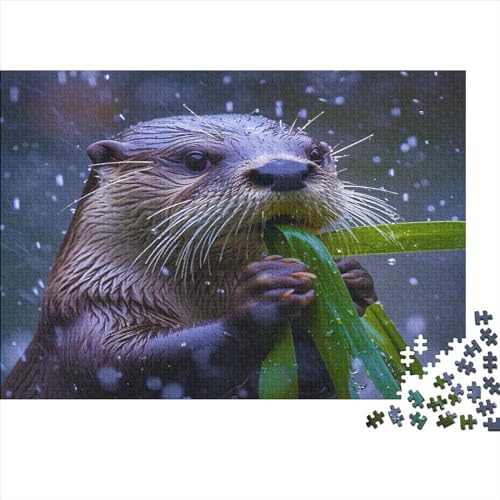 Otter Puzzle 1000 Teile Puzzle Für Erwachsene Foto Stress Abbauen Familien-Puzzlespiel DIY Kreative Unterhaltung Schöne Geschenkidee Kräftigen Farben 1000pcs (75x50cm) von lihuogongsio