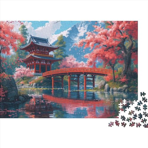 Palast Puzzle 1000 Teile Puzzle Für Erwachsene Japanische Kirschblüten Brain Challenge Geschicklichkeitsspiel Stress Abbauen Familien Herausforderndes Schöne Geschenkidee 1000pcs (75x50cm) von lihuogongsio