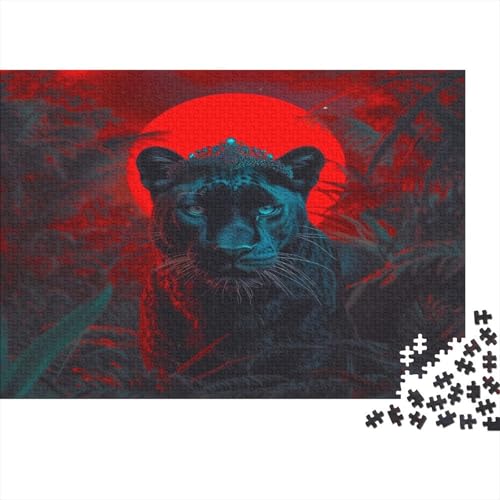 Panther Puzzle 1000 Puzzle Schwarzer Leopard Erwachsene Impossible Puzzle Geschicklichkeitsspiel Für Die Ganze Familie Puzzle Erwachsene Premium Quality Farbig Spaß 1000pcs (75x50cm) von lihuogongsio