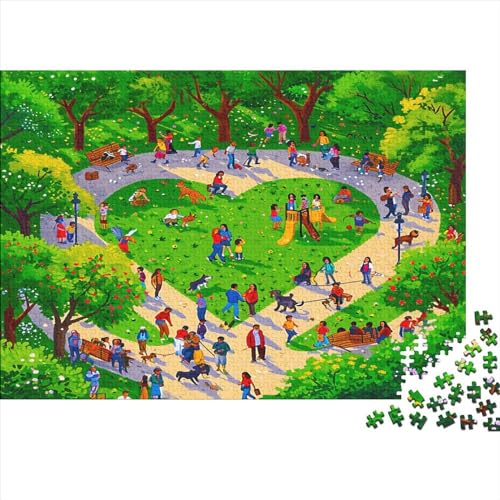 Park 1000 Stück Puzzles Herzförmiger Park Geschicklichkeitsspiel Für Die Ganze Familie DIY Kreative Unterhaltung Schöne Geschenkidee Premium Quality Mehrfarbig 1000pcs (75x50cm) von lihuogongsio