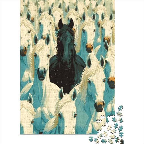Pferd 500 Teile Puzzle Hübsches Pferd Impossible Für Erwachsene Hochwertiger Puzzle Fantasy Schöne Geschenkidee DIY Kreative Unterhaltung Spielzeug Dekoration 500pcs (52x38cm) von lihuogongsio
