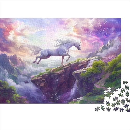 Pferd Puzzle 300 Teile Mythisches Einhorn Puzz Erwachsene Spielepuzzles Hochwertiger Geschicklichkeitsspiel Lernspiel Spielzeug Geschenk Schöne Geschenkidee Farbig 300pcs (40x28cm) von lihuogongsio