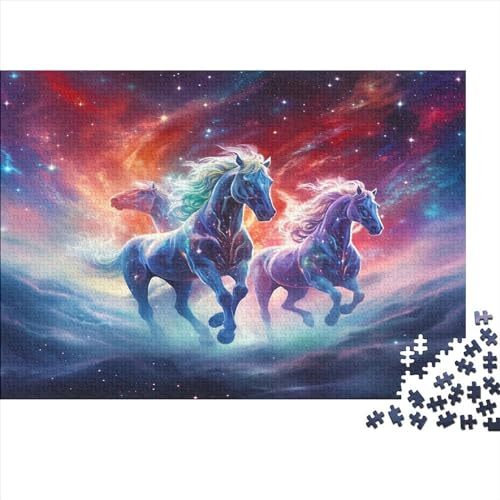 Pferd Puzzle Für Erwachsene 1000 Puzzle Sternenhimmel Erwachsene Anspruchsvoll Puzzle Puzzlegröße Puzzle Unmögliches Puzzle Spielzeug Geschenk Premium Quality 1000pcs (75x50cm) von lihuogongsio