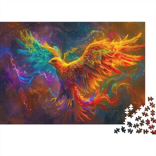 Phönix 1000 Stück Puzzles mythisches Tier Stress Abbauen Familien-Puzzlespiel Kräftigen Farben Schöne Geschenkverpackung Lernspiel Spielzeug Geschenk Premium Quality 1000pcs (75x50cm) von lihuogongsio