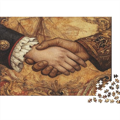 Piratenhandsdruck 1000 Stück Puzzles Frieden Impossible Puzzle Schwer Für Erwachsene Lernspiel Spielzeug Geschenk Schöne Geschenkverpackung Premium Quality Mehrfarbig 1000pcs (75x50cm) von lihuogongsio