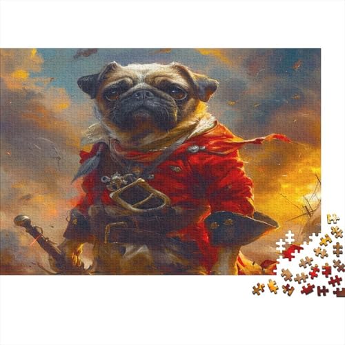 Piratenkapitän Puzzle 500 Teile Mops Puzz Erwachsene Spielepuzzles Hochwertiger Geschicklichkeitsspiel Lernspiel Spielzeug Geschenk Schöne Geschenkidee Farbig 500pcs (52x38cm) von lihuogongsio