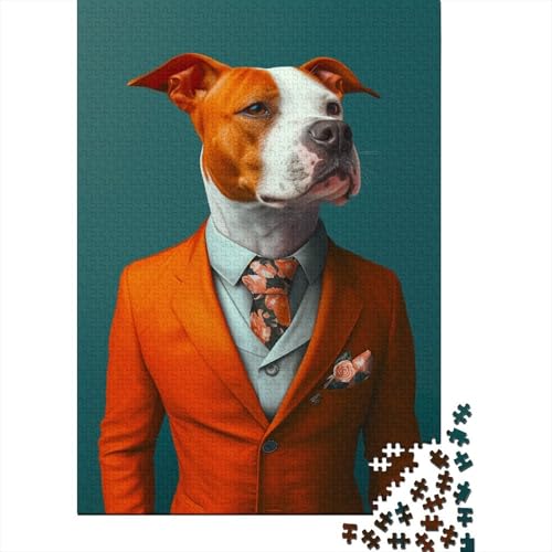 Pitbull 1000 Stück Puzzles Britische BullHundgege Lernspiel Spielzeug Geschenk Geschicklichkeitsspiel Für Die Ganze Familie Schöne Geschenkidee DIY Kreative Unterhaltung 1000pcs (75x50cm) von lihuogongsio