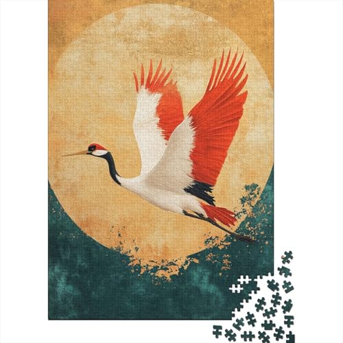 Red-Crowned Crane 1000 Stück Puzzles Chinesische Tiere Lernspiel Spielzeug Geschenk Geschicklichkeitsspiel Für Die Ganze Familie Schöne Geschenkidee DIY Kreative 1000pcs (75x50cm) von lihuogongsio