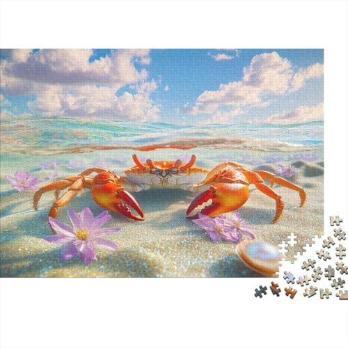 Red Krabbe 1000 Stück Puzzles Für Erwachsene Krabbe Geschicklichkeitsspiel Für Die Ganze Familie Schöne Geschenkidee DIY Kreative Unterhaltung 1000pcs (75x50cm) von lihuogongsio