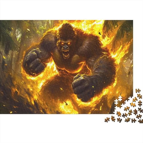 Riesengorilla Puzzle Für Erwachsene 1000 Puzzle Gorilla Anspruchsvoll Puzzle Teile Erwachsener Kniffel Spaß Für Die Ganze Familie Unmögliches Puzzle DIY Kreative 1000pcs (75x50cm) von lihuogongsio