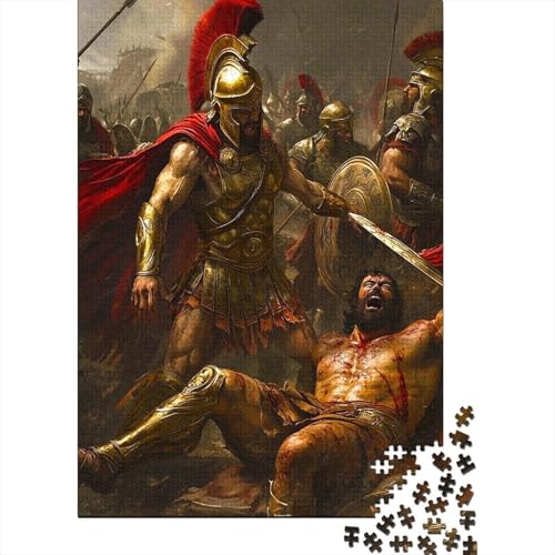 Römischer Gladiator Puzzle Erwachsene 1000 Teile Holzpuzzle Erwachsene Lernspiel Puzzle Griechischer Krieger Spielzeug Geschenk Stress Abbauen Einzigartiges Geschenk 1000pcs (75x50cm) von lihuogongsio