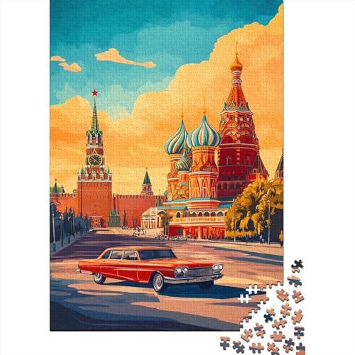 Roter Platz Puzzle Für Erwachsene 500 Puzzle moskau Russia Anspruchsvoll Puzzle Teile Erwachsener Kniffel Spaß Für Die Ganze Familie Unmögliches Puzzle DIY Kreative 500pcs (52x38cm) von lihuogongsio