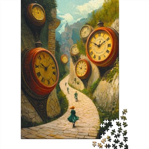 Run Away Uhrs 1000 Teile Puzzle Uhr Impossible Für Erwachsene HochwerTiger Puzzle Fantasy Schöne Geschenkidee DIY Kreative Unterhaltung 1000pcs (75x50cm) von lihuogongsio