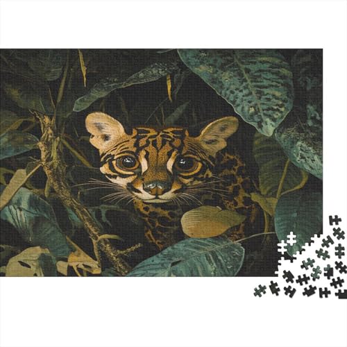 Rusty-Spotted Katze 1000 Stück Puzzles Ocelot Lernspiel Spielzeug Geschenk Geschicklichkeitsspiel Für Die Ganze Familie Schöne Geschenkidee DIY Kreative 1000pcs (75x50cm) von lihuogongsio