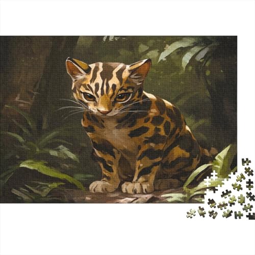 Rusty-Spotted Katze Puzzle 1000 Puzzle Die Dienerkatze Erwachsene Impossible Puzzle Geschicklichkeitsspiel Für Die Ganze Familie Puzzle Erwachsene Premium Quality 1000pcs (75x50cm) von lihuogongsio