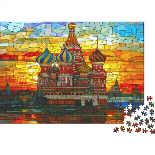 Saint Basil's Katzehedral Puzzle Für Erwachsene 1000 Puzzle Glasmalerei Anspruchsvoll Puzzle Teile Erwachsener Kniffel Spaß Für Die Ganze Familie Unmögliches Puzzle DIY Kreative 1000pcs (75x50cm) von lihuogongsio