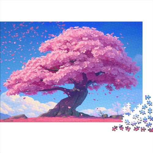 Sakurabaum Puzzle 1000 Teile Puzzle Teilige Japanische Kirschblüten Spielepuzzles Für Die Ganze Familie Brain Challenge Raumdekoration Lernspiel Spielzeug Geschenk Mehrfarbig 1000pcs (75x50cm) von lihuogongsio