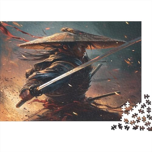 Samurai Puzzle 500 Teile Puzzle Für Erwachsene Japanischer Samurai Stress Abbauen Familien-Puzzlespiel DIY Kreative Unterhaltung Schöne Geschenkidee Kräftigen Farben 500pcs (52x38cm) von lihuogongsio