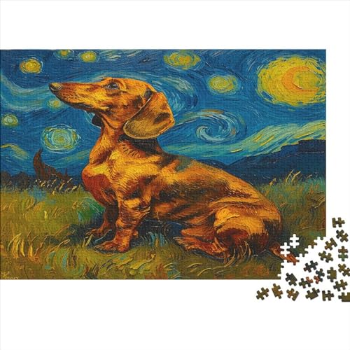 Sausage Hund Puzzle 300 Teile Puzzle Für Erwachsene Dackel Brain Challenge Geschicklichkeitsspiel Stress Abbauen Familien Herausforderndes Schöne Geschenkidee 300pcs (40x28cm) von lihuogongsio