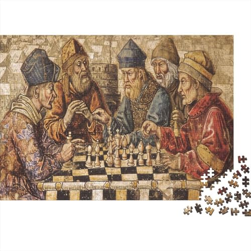 Schach 1000 Stück Puzzles Für Erwachsene Europas Adelige Lernspiel Herausforderung Lernspiel Spielzeug Geschenk Stress Abbauen Lernspiel Spielzeug Geschenk Farbig 1000pcs (75x50cm) von lihuogongsio