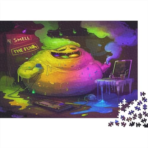 Schleim 1000 Stück Puzzles Für Erwachsene Cartoon-Monster Lernspiel Herausforderung Lernspiel Spielzeug Geschenk Stress Abbauen Lernspiel Spielzeug Geschenk Farbig 1000pcs (75x50cm) von lihuogongsio