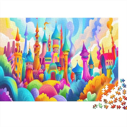 Schloss Puzzle 500 Teile Puzzle Für Erwachsene Märchen Geschicklichkeitsspiel Für Die Ganze Familie Premium Quality Schöne Geschenkidee Kräftigen Farben 500pcs (52x38cm) von lihuogongsio