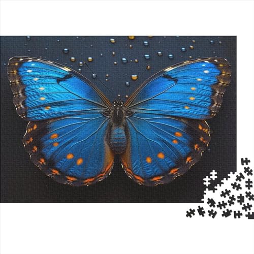 Schmetterling 1000 Stück Puzzles Blauer Morphofalter Geschicklichkeitsspiel Für Die Ganze Familie DIY Kreative Unterhaltung Schöne Geschenkidee Premium Quality Mehrfarbig 1000pcs (75x50cm) von lihuogongsio