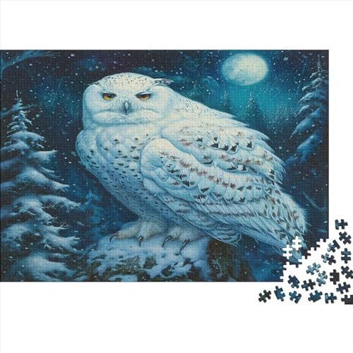 Schnee-Eule 1000 Stück Puzzles Schnee-Eule Geschicklichkeitsspiel Für Die Ganze Familie DIY Kreative Unterhaltung Schöne Geschenkidee Premium Quality Mehrfarbig 1000pcs (75x50cm) von lihuogongsio