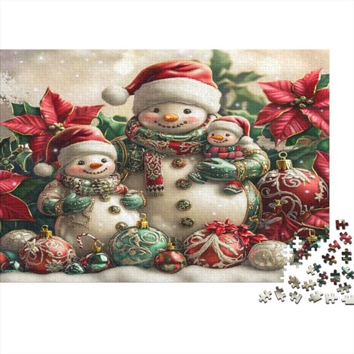 Schneemann Family Puzzle 1000 Teile Puzzle Teilige Weihnachten Theme Spielepuzzles Für Die Ganze Familie Brain Challenge Raumdekoration Lernspiel Spielzeug 1000pcs (75x50cm) von lihuogongsio