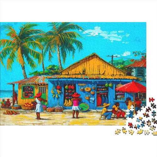 SeaStrand 1000 Stück Puzzles Für Erwachsene Haitianisches Cenari Lernspiel Herausforderung Lernspiel Spielzeug Geschenk Stress Abbauen Lernspiel Spielzeug Geschenk Farbig 1000pcs (75x50cm) von lihuogongsio