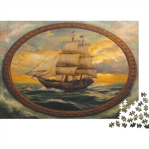 Segelboot 1000 Stück Puzzles Erwachsene Stress Abbauen Familien 1000 Brain Challenge Lernspiel Spielzeug Premium Quality Spielzeug Geschenk 1000pcs (75x50cm) von lihuogongsio