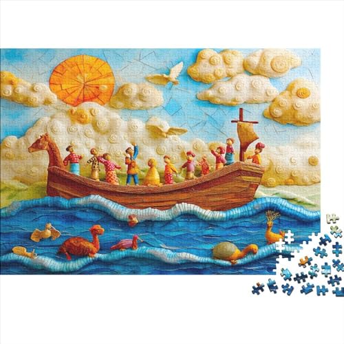 Segelschiff 1000 Stück Puzzles Für Erwachsene Knetanimation Lernspiel Herausforderung Lernspiel Spielzeug Geschenk Stress Abbauen Lernspiel Spielzeug Geschenk Farbig 1000pcs (75x50cm) von lihuogongsio