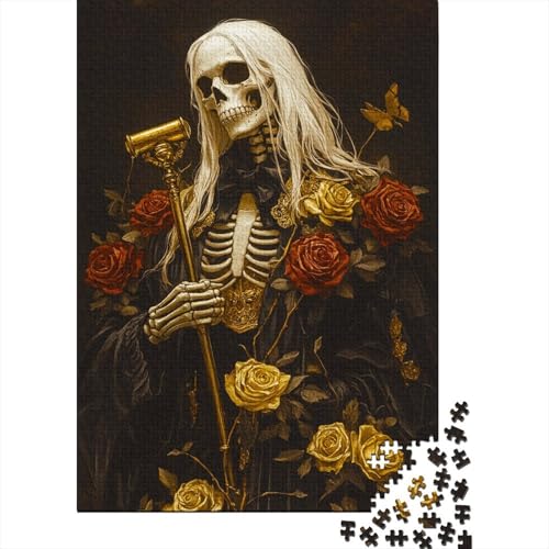 Skeleton,Schädel Puzzle 1000 Teile Gotischer Stil Puzz Erwachsene Spielepuzzles HochwerTiger Geschicklichkeitsspiel Lernspiel Spielzeug Geschenk Schöne 1000pcs (75x50cm) von lihuogongsio