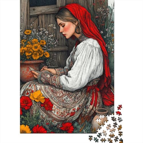 Slawische Frau Puzzle Für Erwachsene 500 Puzzle Anspruchsvoll Puzzle Teile Erwachsener Kniffel Spaß Für Die Ganze Familie Unmögliches Puzzle DIY Kreative 500pcs (52x38cm) von lihuogongsio