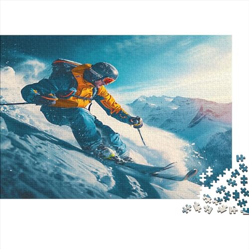 Snowboarder Puzzle 1000 Teile Puzzle Für Erwachsene Skifahren, Actionsport Geschicklichkeitsspiel Für Die Ganze Familie Premium Quality Schöne Geschenkidee Kräftigen Farben 1000pcs (75x50cm) von lihuogongsio