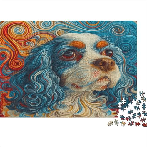 Spaniel Puzzle 1000 Teile Puzzle Teilige Cavalier Charles Hund Spielepuzzles Für Die Ganze Familie Brain Challenge Raumdekoration Lernspiel Spielzeug Geschenk Mehrfarbig 1000pcs (75x50cm) von lihuogongsio