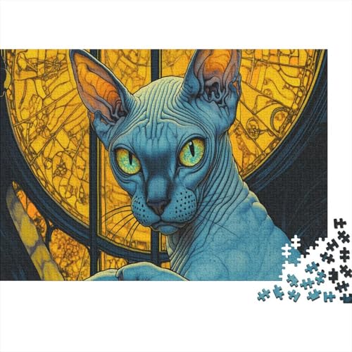 Sphynx Katze Puzzle 500 Teile Ägyptische Katze Puzz Erwachsene Spielepuzzles HochwerTiger Geschicklichkeitsspiel Lernspiel Spielzeug Geschenk Schöne 500pcs (52x38cm) von lihuogongsio