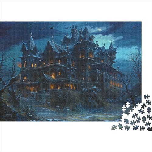 Spuk Haus Puzzle 300 Puzzle Vampirschloss Erwachsene Impossible Puzzle Geschicklichkeitsspiel Für Die Ganze Familie Puzzle Erwachsene Premium Quality Farbig Spaß 300pcs (40x28cm) von lihuogongsio