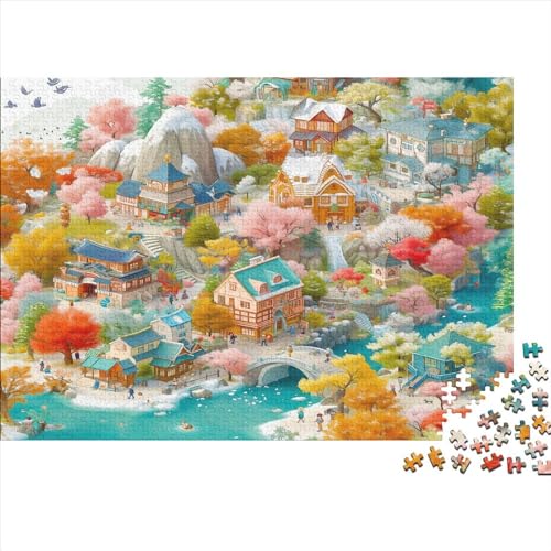 Stadt 1000 Teile Puzzle Spielstadt Impossible Für Erwachsene HochwerTiger Puzzle Fantasy Schöne Geschenkidee DIY Kreative Unterhaltung Spielzeug Dekoration 1000pcs (75x50cm) von lihuogongsio