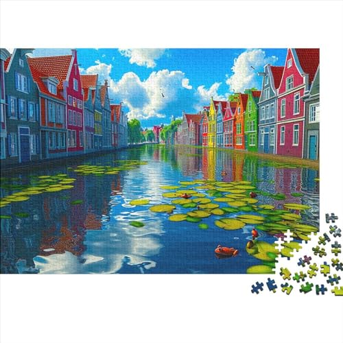 Stadt Puzzle 300 Teile Puzzle Für Erwachsene Venedig Italien Brain Challenge Geschicklichkeitsspiel Stress Abbauen Familien Herausforderndes Schöne Geschenkidee 300pcs (40x28cm) von lihuogongsio