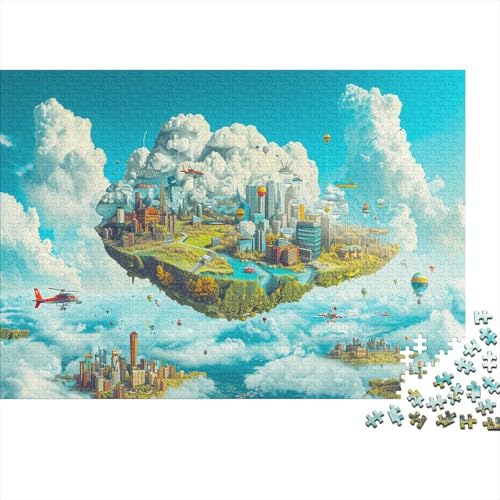 Stadt Puzzle 500 Teile Puzzle Für Erwachsene Flache Erde Brain Challenge Geschicklichkeitsspiel Stress Abbauen Familien Herausforderndes Schöne Geschenkidee 500pcs (52x38cm) von lihuogongsio