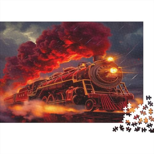 Steampunk 1000 Stück Puzzles Dampfzug Erwachsene Stress Abbauen Familien 1000 Brain Challenge Lernspiel Spielzeug Premium Quality Spielzeug Geschenk Mehrfarbig 1000pcs (75x50cm) von lihuogongsio