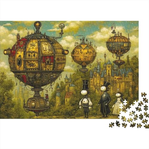 Steampunk 300 Stück Puzzles Steampunk City Geschicklichkeitsspiel Für Die Ganze Familie DIY Kreative Unterhaltung Schöne Geschenkidee Premium Quality 300pcs (40x28cm) von lihuogongsio