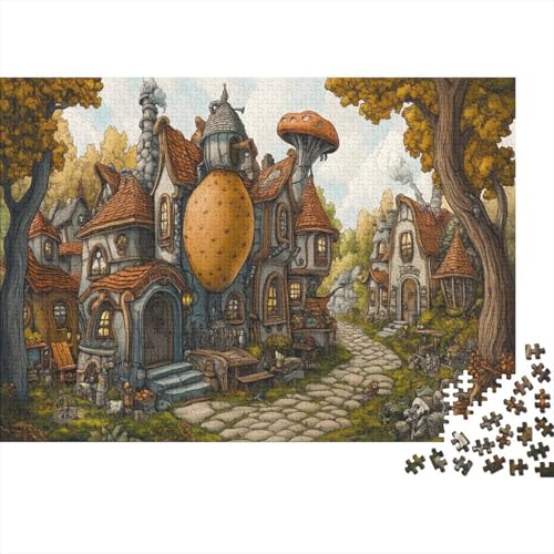 Steampunk-Dorf Puzzle 1000 Teile Viktorianisches Zeitalter Puzzle Erwachsene Spielepuzzles Hochwertiger Holzpuzzle Erwachsene Geschicklichkeitsspiel Lernspiel Spielzeug Geschenk 1000pcs (75x50cm) von lihuogongsio