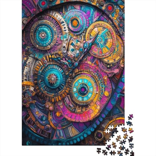 Steampunk-Getriebe 500 Stück Puzzles Zahnräder Stress Abbauen Familien-Puzzlespiel Kräftigen Farben Schöne Geschenkverpackung Lernspiel Spielzeug Geschenk 500pcs (52x38cm) von lihuogongsio