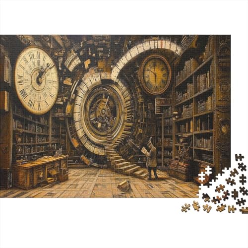 Steampunk Puzzle 1000 Teile Zeitmaschine Puzz Erwachsene Spielepuzzles HochwerTiger Geschicklichkeitsspiel Lernspiel Spielzeug Geschenk Schöne 1000pcs (75x50cm) von lihuogongsio